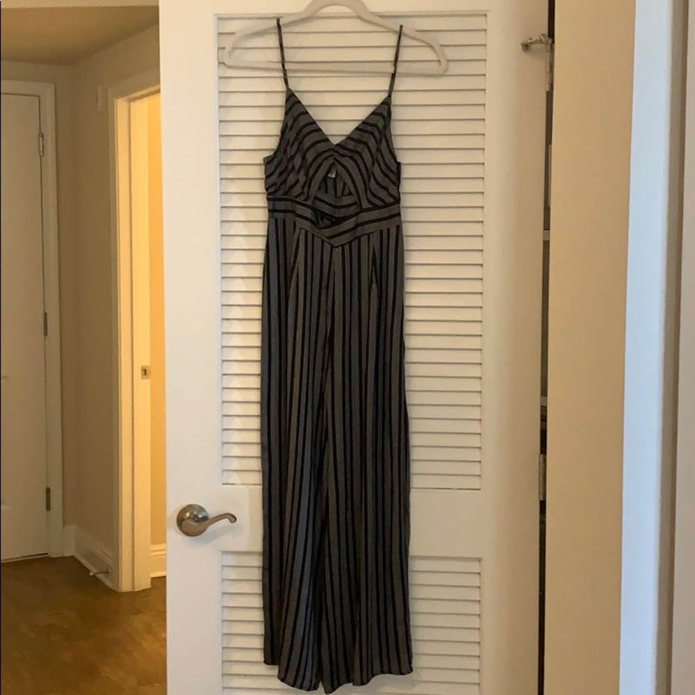 Black and white strip jumpsuit